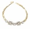 4282 Bransoletka elegancka złota 17,5+2cm pozłacana 14k cyrkonie